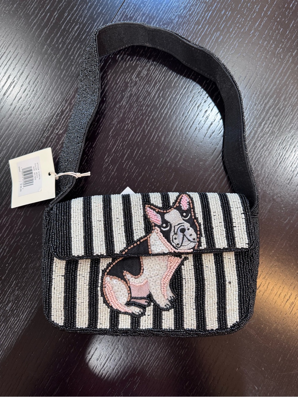 VIRAL BULLDOG BEADED BAG